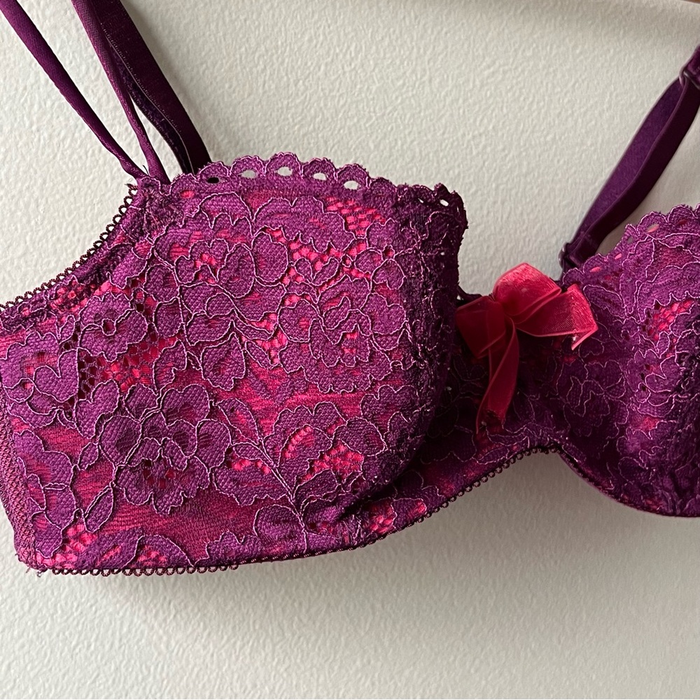 b.tempt’d by Wacoal Ciao Bella Balconette Bra Purple / Pink Lace 32B